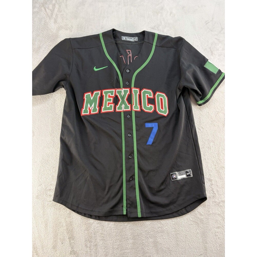 Nike LA Dodgers Julio Urias #7 Mexico Black Jersey Size XL MLB